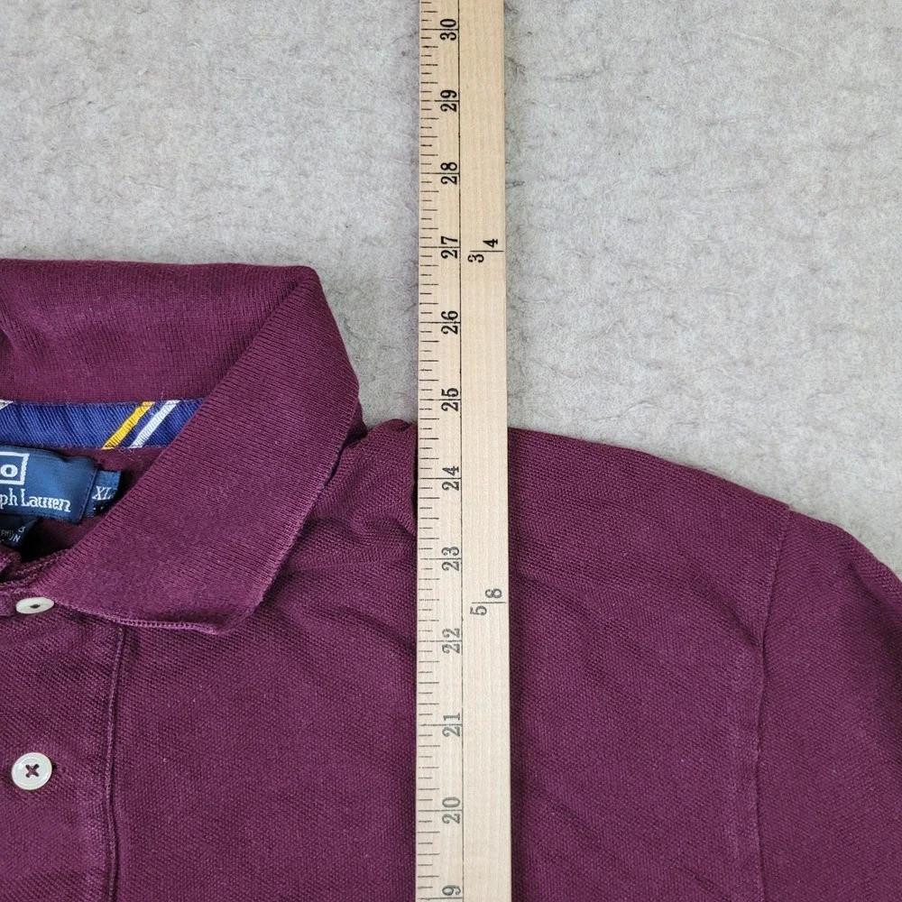 Vintage Polo Ralph Lauren Shirt Mens XL Maroon Long Sleeve Preppy Pocket Pony